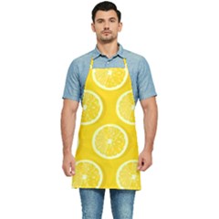 Lemon Fruits Slice Seamless Pattern Kitchen Apron by Apen