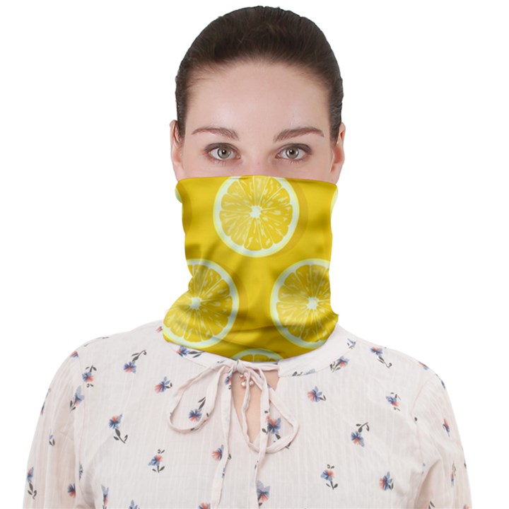 Lemon Fruits Slice Seamless Pattern Face Covering Bandana (Adult)