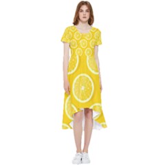 Lemon Fruits Slice Seamless Pattern High Low Boho Dress by Apen