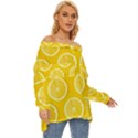 Lemon Fruits Slice Seamless Pattern Off Shoulder Chiffon Pocket Shirt View3