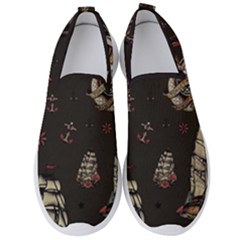 Vintage Tattoos Nautical Men s Slip On Sneakers