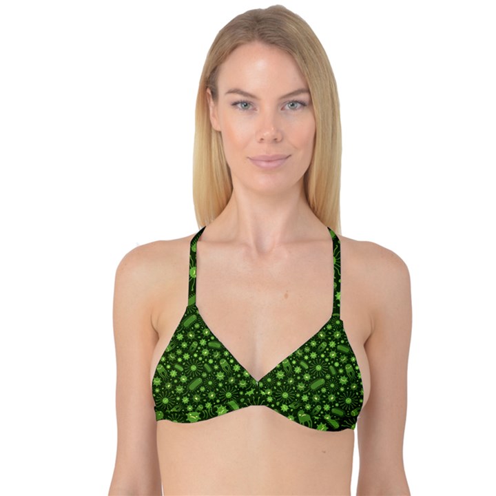 Seamless Pattern With Viruses Reversible Tri Bikini Top