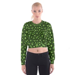 Seamless Pattern With Viruses Cropped Sweatshirt