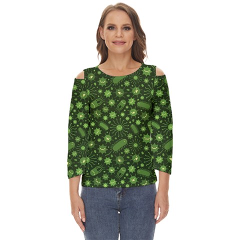 Seamless Pattern With Viruses Cut Out Wide Sleeve Top by Apen