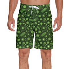 Seamless Pattern With Viruses Men s Beach Shorts by Apen