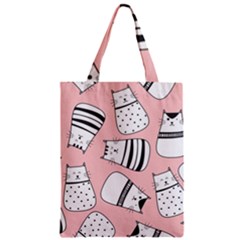 Cute Cats Cartoon Seamless-pattern Zipper Classic Tote Bag by Apen