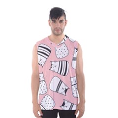 Cute Cats Cartoon Seamless-pattern Men s Basketball Tank Top by Apen