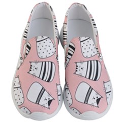 Cute Cats Cartoon Seamless-pattern Men s Lightweight Slip Ons by Apen