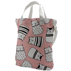 Cute Cats Cartoon Seamless-pattern Canvas Messenger Bag by Apen