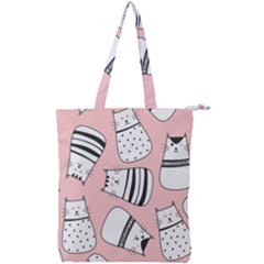 Cute Cats Cartoon Seamless-pattern Double Zip Up Tote Bag by Apen