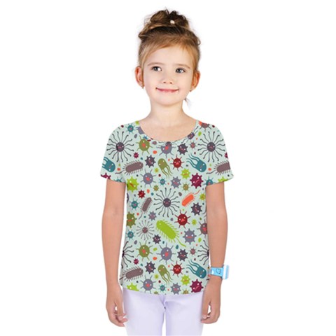 Seamless Pattern With Viruses Kids  One Piece T-shirt by Apen