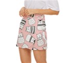 Cute Cats Cartoon Seamless-pattern Mini Front Wrap Skirt View2