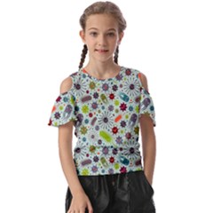 Seamless Pattern With Viruses Kids  Butterfly Cutout T-shirt by Apen