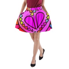 Stained Glass Love Heart A-line Pocket Skirt by Apen