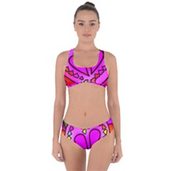 Stained Glass Love Heart Criss Cross Bikini Set by Apen