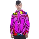 Stained Glass Love Heart Men s Front Pocket Pullover Windbreaker View1