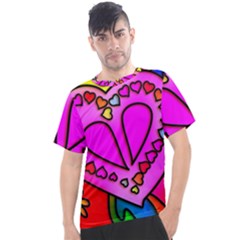 Stained Glass Love Heart Men s Sport Top by Apen