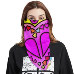 Stained Glass Love Heart Face Covering Bandana (triangle) by Apen