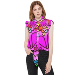 Stained Glass Love Heart Frill Detail Shirt by Apen