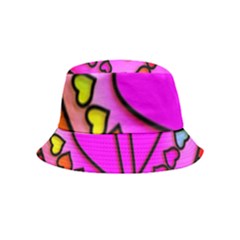 Stained Glass Love Heart Inside Out Bucket Hat (kids) by Apen