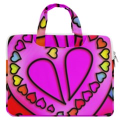 Stained Glass Love Heart Macbook Pro 13  Double Pocket Laptop Bag by Apen