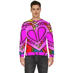 Stained Glass Love Heart Men s Fleece Sweatshirt by Apen