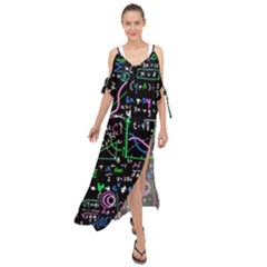 Math Linear Mathematics Education Circle Background Maxi Chiffon Cover Up Dress by Apen