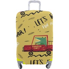 Childish Seamless Pattern With Dino Driver Luggage Cover (large) by Apen