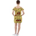 Childish Seamless Pattern With Dino Driver Ruffle Cut Out Chiffon Playsuit View2