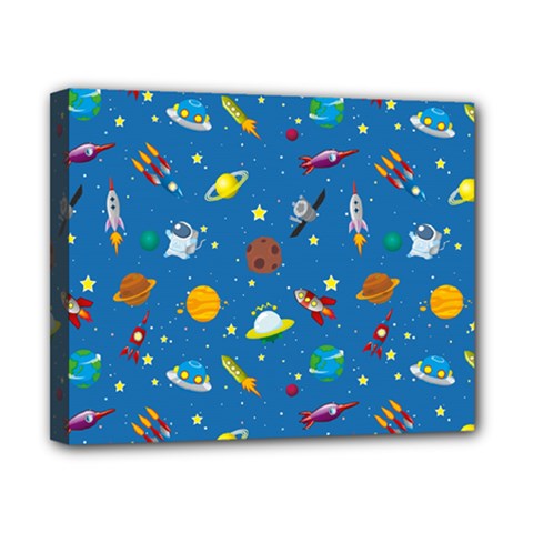 Space Rocket Solar System Pattern Canvas 10  X 8  (stretched) by Apen