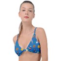 Space Rocket Solar System Pattern Knot Up Bikini Top View1