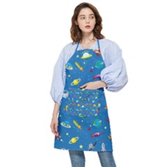 Space Rocket Solar System Pattern Pocket Apron by Apen