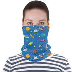 Space Rocket Solar System Pattern Face Seamless Bandana (adult) by Apen