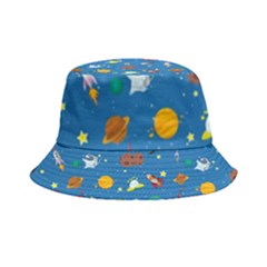 Space Rocket Solar System Pattern Inside Out Bucket Hat by Apen