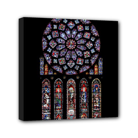 Chartres Cathedral Notre Dame De Paris Stained Glass Mini Canvas 6  X 6  (stretched)