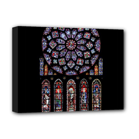 Chartres Cathedral Notre Dame De Paris Stained Glass Deluxe Canvas 16  X 12  (stretched) 