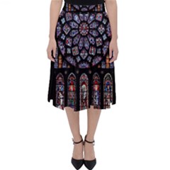 Chartres Cathedral Notre Dame De Paris Stained Glass Classic Midi Skirt