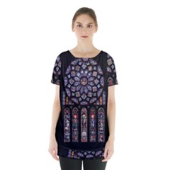 Chartres Cathedral Notre Dame De Paris Stained Glass Skirt Hem Sports Top