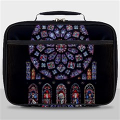 Chartres Cathedral Notre Dame De Paris Stained Glass Full Print Lunch Bag by Maspions