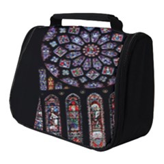 Chartres Cathedral Notre Dame De Paris Stained Glass Full Print Travel Pouch (small)