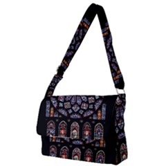 Chartres Cathedral Notre Dame De Paris Stained Glass Full Print Messenger Bag (s) by Maspions