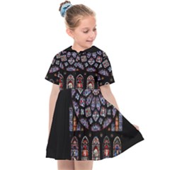 Chartres Cathedral Notre Dame De Paris Stained Glass Kids  Sailor Dress