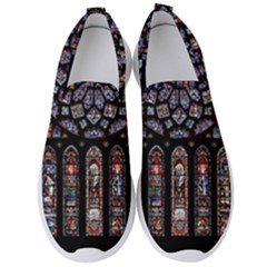 Chartres Cathedral Notre Dame De Paris Stained Glass Men s Slip On Sneakers