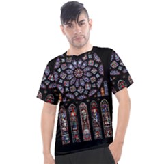 Chartres Cathedral Notre Dame De Paris Stained Glass Men s Sport Top by Maspions