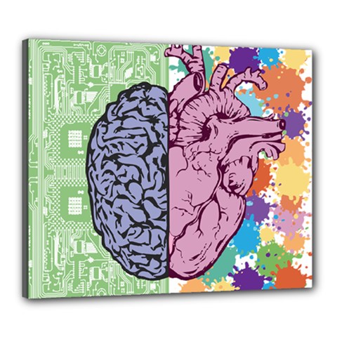 Brain Heart Balance Emotion Canvas 24  X 20  (stretched)