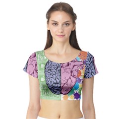 Brain Heart Balance Emotion Short Sleeve Crop Top