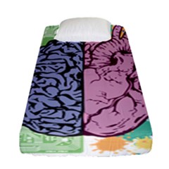 Brain Heart Balance Emotion Fitted Sheet (single Size)