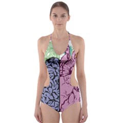 Brain Heart Balance Emotion Cut-out One Piece Swimsuit