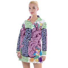 Brain Heart Balance Emotion Women s Long Sleeve Casual Dress