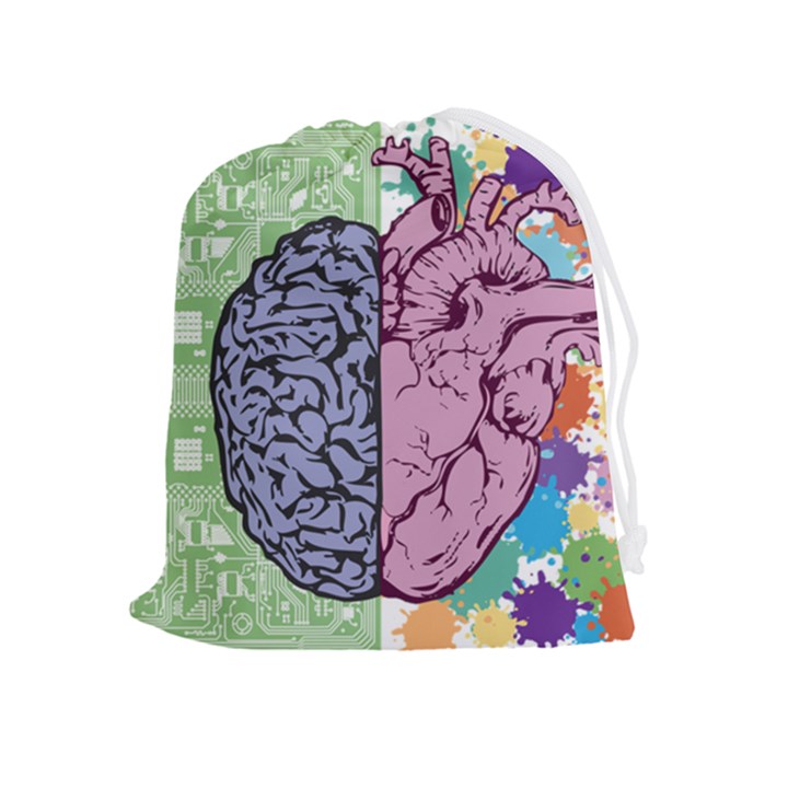 Brain Heart Balance Emotion Drawstring Pouch (XL)